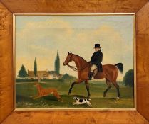 Attributed to John Robert Hobart (1788-1863), Study of a Mounted Gentleman with his Dogs before a