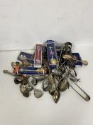 A quantity of Epns including sugar nips, souvenir spoons (a lot0