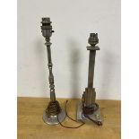 A 1930s/40s Art Deco style table lamp (35cm) and another (2)