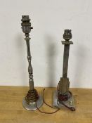 A 1930s/40s Art Deco style table lamp (35cm) and another (2)