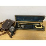 A mixed lot including a mid 20thc compass and a camera lucida (?) (2)