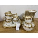 A Paragon china teaset comprising eleven cups, twelve saucers, side plates, milk jug, sugar bowls,