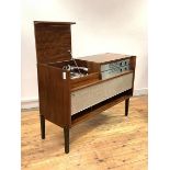 A Vintage mid century teak cased radiogram by Gerrard, H72cm, W101cm, D40cm