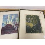Two prints, one with Industrial Scene, possibly after Maximilien Luce (26cm x 21cm)