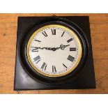 An Edwardian style wall clock with battery powered movement measures 34x34 cm