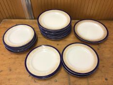 A set of twelve Royal Worcester dinner plates stamped Royal Worcester Vitreous to base each measures