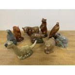 A collection of Beneagles Scotch Whisky figures, including a Haggis figure (7cm), Loch Ness monster,