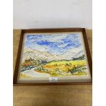 M.A., Mountainous Landscape, watercolour, dated 1968 bottom right (28cm x 34cm)