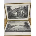 Two modern reproduction prints of 18thc engravings, one The View of the South Side of the Ruins of