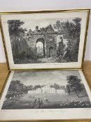 Two modern reproduction prints of 18thc engravings, one The View of the South Side of the Ruins of
