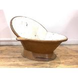 A Victorian painted tin hip bath, H61cm, W59cm, L87cm