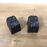 Two late 19th / early 20thc cast iron stamps, one with VR under crown, the other with ER under