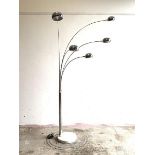 A 'Giraffe' five branch adjustable standard lamp, in chrome on a circular white marble base, H122cm