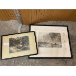 A 19thc print entitled The Storm with Mordount, Rescuing Cleeveland (24cm x 32cm) and a vintage