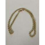 A 9ct gold rope link chain necklace (26cm) with a spring ring clasp and a magnetic clasp (11.33g)