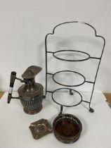 A mixed lot of Epns including a Classically inspired lidded ewer (23cm), a wine coaster, ashtray and