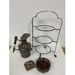 A mixed lot of Epns including a Classically inspired lidded ewer (23cm), a wine coaster, ashtray and