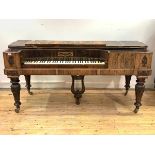 Collard & Collard, an early to mid 19th century rosewood cased square piano H86cm, W179cm, D73cm
