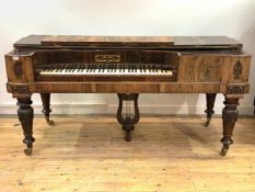 Collard & Collard, an early to mid 19th century rosewood cased square piano H86cm, W179cm, D73cm