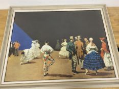 After Laura Knight, Carnival, reproduction print, paper label verso, in the Collection of the City