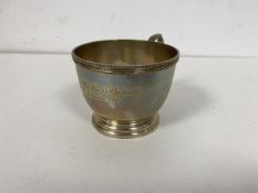A 1926 Birmingham silver Christening mug, makers mark W&S inscribed with Ian Mackay Russell 5th