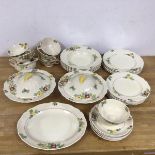 A 1920's / 1930's Royal Doulton Minden part dinner service including six soup plates, five dinner