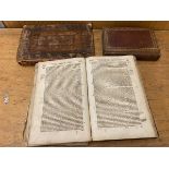 A group of three books including Pilgrims Progress published 1796 by T Heptinstall, The Lives and