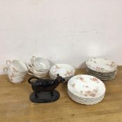 A mixed lot of china including six Limoge teacups stamped HNC to base, measures 5cm high, saucers,