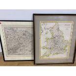 A 19thc map of England depicting the Canals and Railways, published 1837 (40cm x 32cm) and another