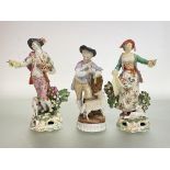 A pair of Dresden porcelain figures of a lady and gentleman, late 19th century, in 18th century