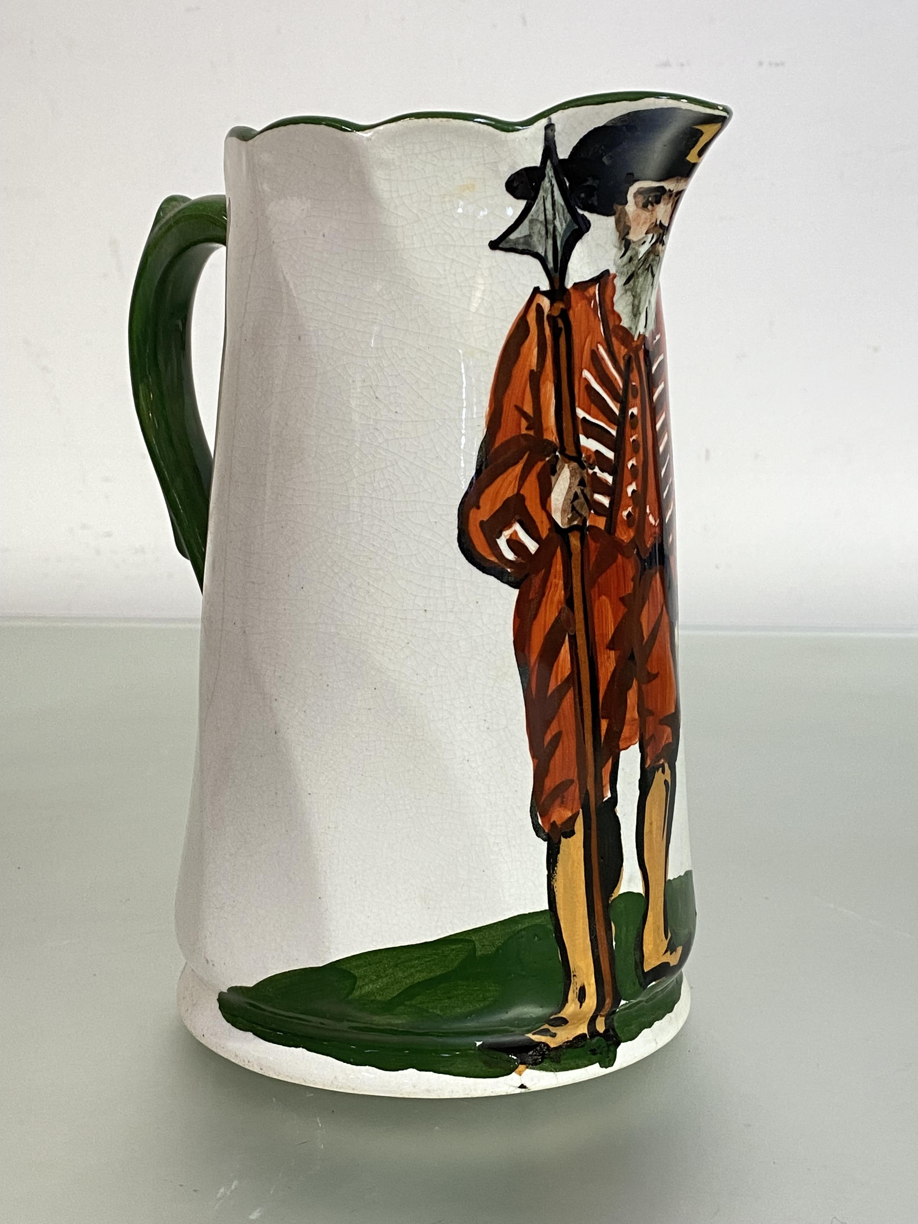 A Wemyss pottery "Town Beadle of Perth" jug, early 20th century, painted with an image of the Beadle