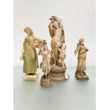 A group of four Austrian Art Nouveau figures of maidens, various factories including Royal