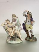 A Berlin porcelain figure group, 19th century, of Luna and Endimion, named on the base, underglaze