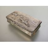 A George IV silver snuff box, Joseph Taylor or John Thropp, Birmingham 1825, the hinged cover