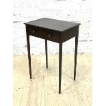 An early 20th century mahogany side table, fitted with one drawer, raised on square tapered