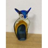 A Shudehill cased glass owl ornament measures 19cm high