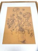 MRH, Still Life of Wild Flowers, pencil on paper, initialled bottom right MRH measures 45cm x 30cm
