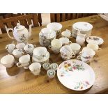 A mixed lot of china including twelve Royal Worcester tea cups, further side plates, saucers, a milk