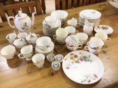 A mixed lot of china including twelve Royal Worcester tea cups, further side plates, saucers, a milk