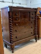 A Scottish Victorian mahogany chest, with cushion drawer over two deep and two short drawers,