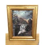 Drew Bain, Fouls of Braan at the Hermitage, oil, signed bottom right, measures 23cm x 17cm