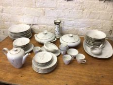 A part KPM German dinner service including nine dinner plates (24cm diameter) along with coffee pot,