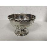 A 1916 Chester silver footed bowl with gadrooned edge measures 7cm high and weighs 137grammes