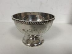A 1916 Chester silver footed bowl with gadrooned edge measures 7cm high and weighs 137grammes