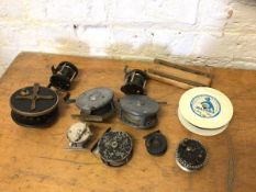 Fishing Interest:- A collection of reels, including those inscribed Abbey and Imbrie New York, two