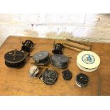 Fishing Interest:- A collection of reels, including those inscribed Abbey and Imbrie New York, two