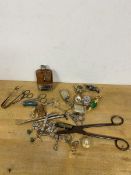 A mixed lot including a collection of scissors including pair of grape scissors inscribed James