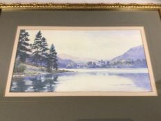 Loch Affaric Inverness Scotland, watercolour, measures 17cm x 32cm