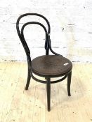 An early 20th century ebonised bentwood side chair, H81cm