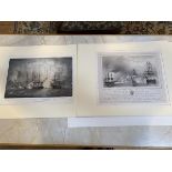 Greek War of Independence, two 19thc engravings comprising After George Philip Reinagle, Explosion